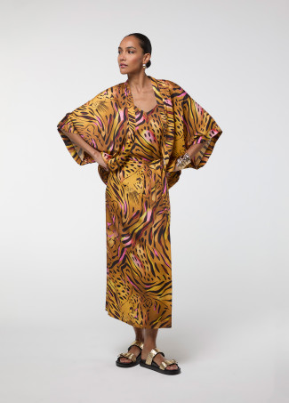 Kimono court imprimé tigre