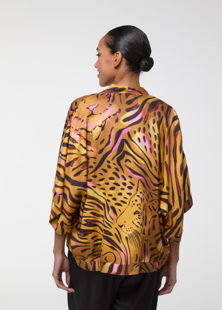 Kurzes Kimono mit Tigerprint