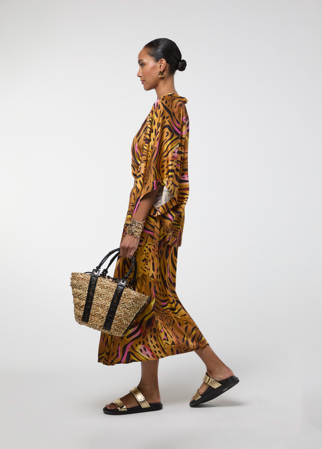 Kimono court imprimé tigre