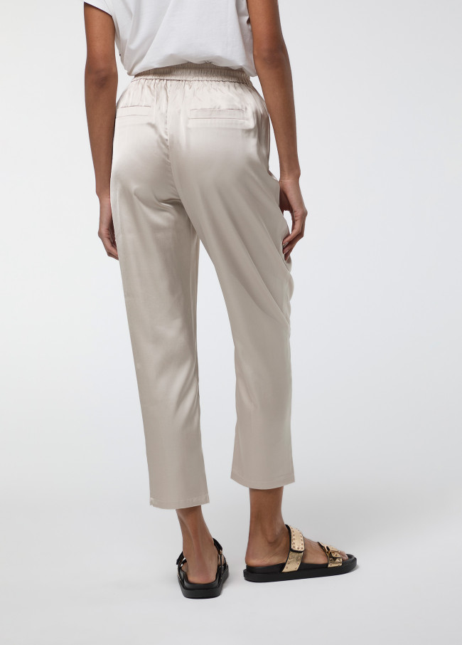 Jogger de Cetim com Cintura Elástica