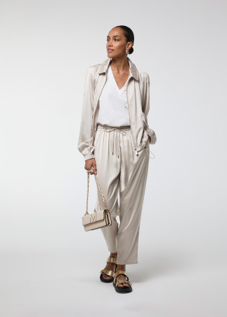 Satin Jogger with Elastic Waistband