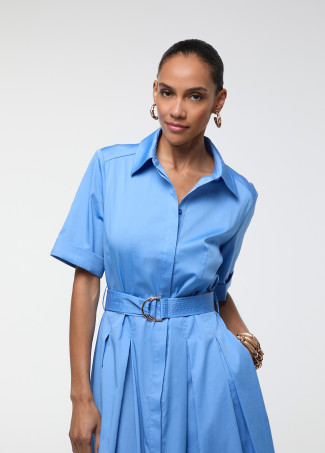 Poplin Flared Skirt Dress