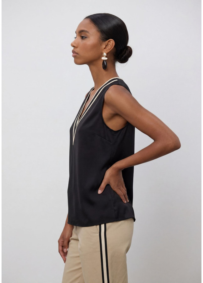 Pantalon droit avec bandes latérales rayées