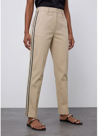 Pantalon droit avec bandes latérales rayées