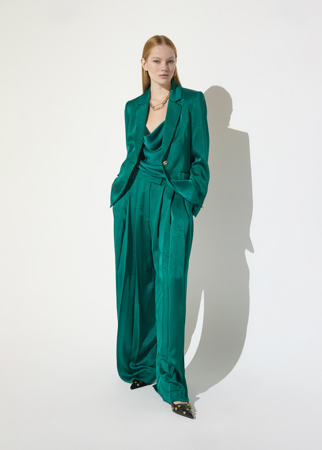 Pantaloni palazzo con doppie pieghe