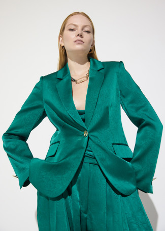 Blazer in Raso Effetto Stropicciato