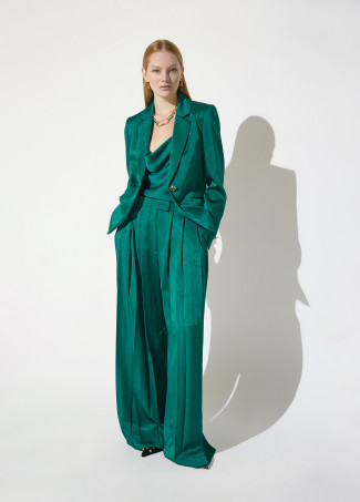 Blazer in Raso Effetto Stropicciato