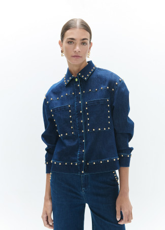 Veste Denim Cloutée