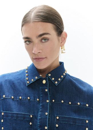 Veste Denim Cloutée