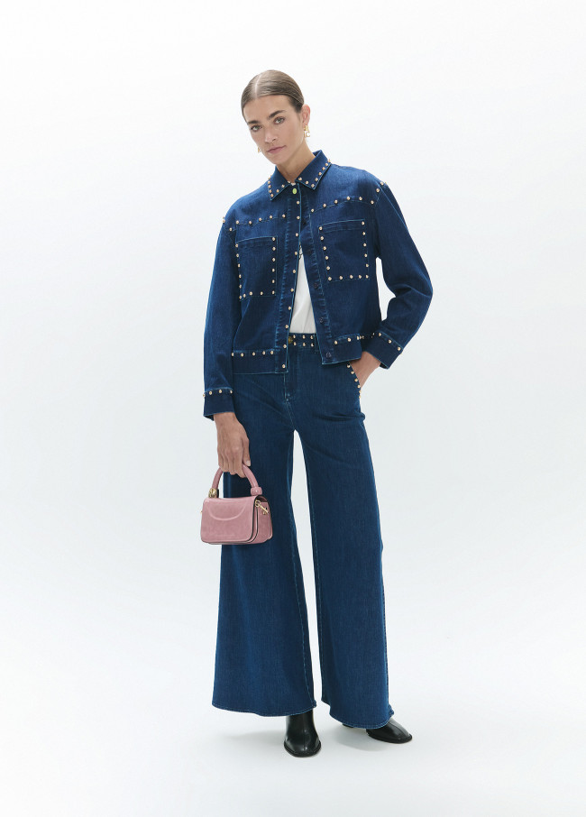 Veste Denim Cloutée