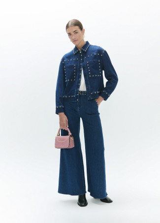 Veste Denim Cloutée
