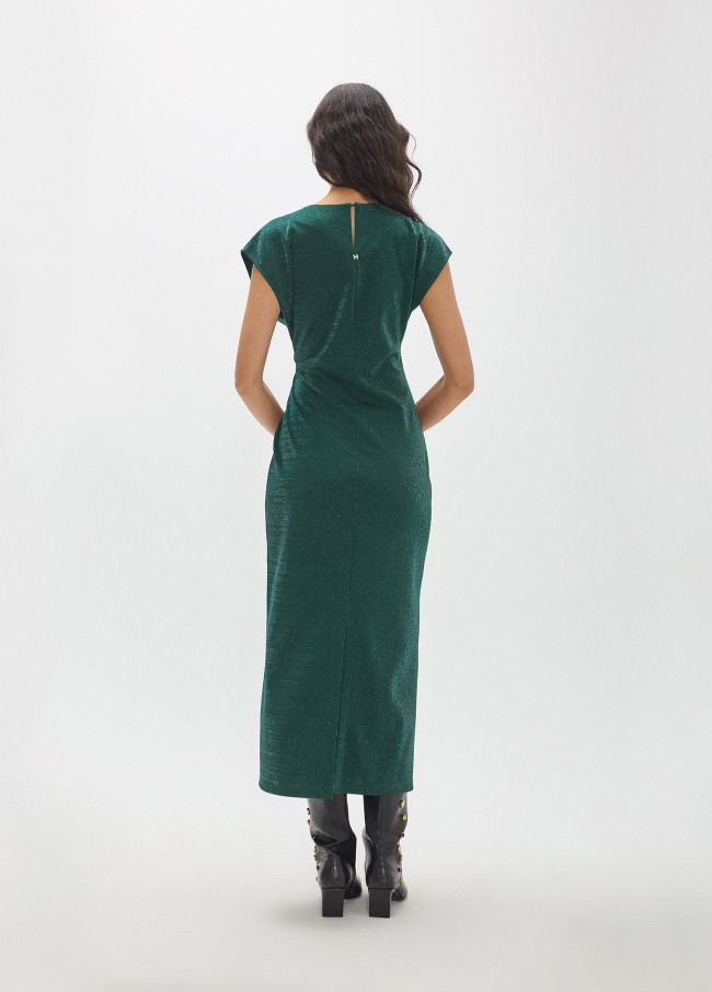 Midi-Kleid mit Lurex und Gold Detail