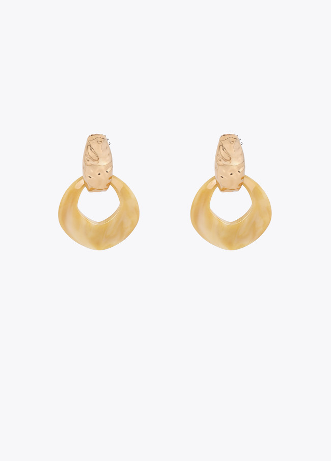 Boucles d'oreilles en résine marbrée