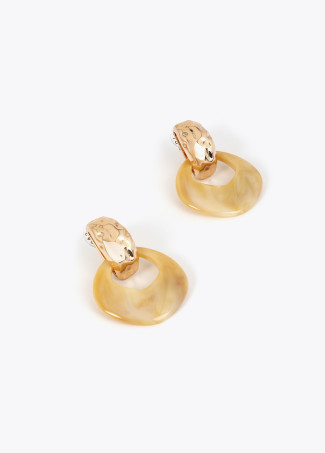 Boucles d'oreilles en résine marbrée
