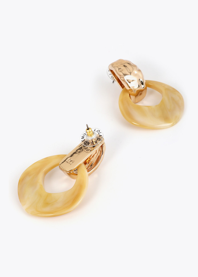 Marbled Resin Piece Earrings
