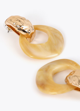 Boucles d'oreilles en résine marbrée