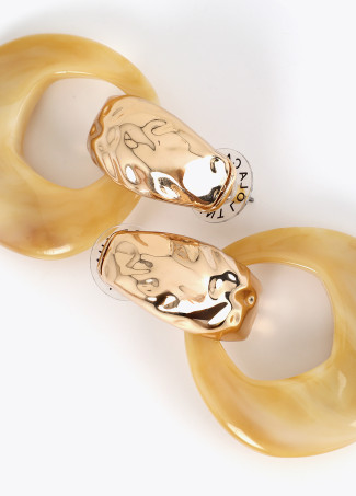 Boucles d'oreilles en résine marbrée