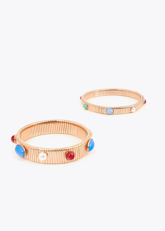 Bracciali texture rilievo con incrostazioni