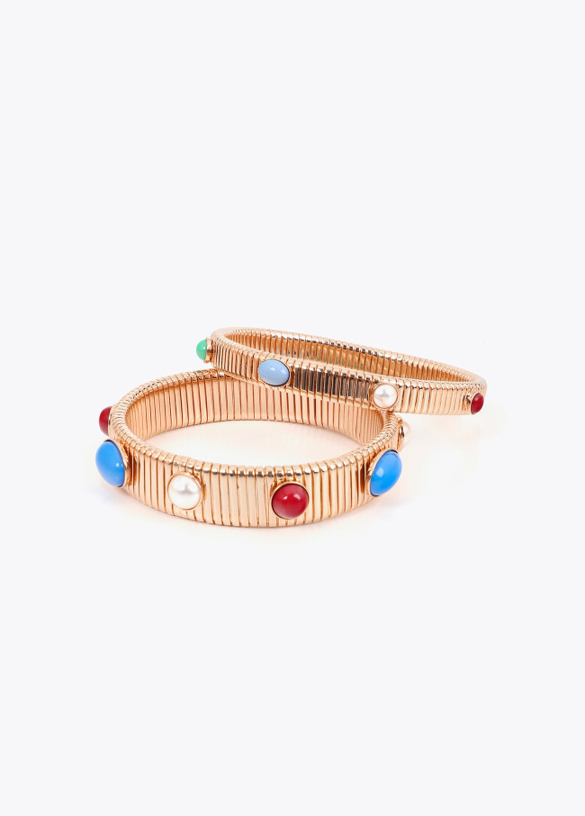 Bracciali texture rilievo con incrostazioni