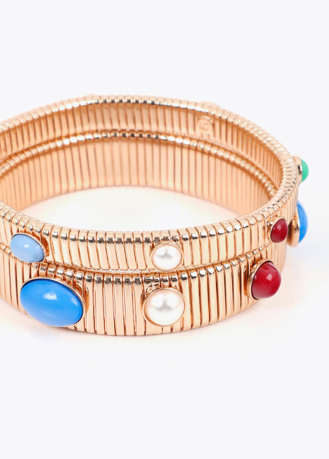 Bracciali texture rilievo con incrostazioni