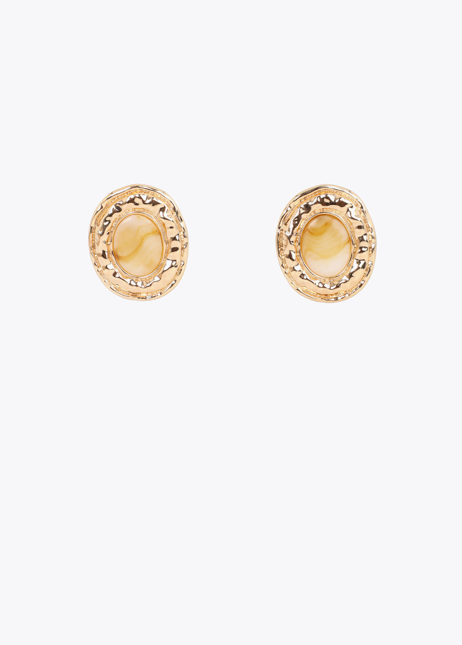 Marbled Resin Medallion Earring