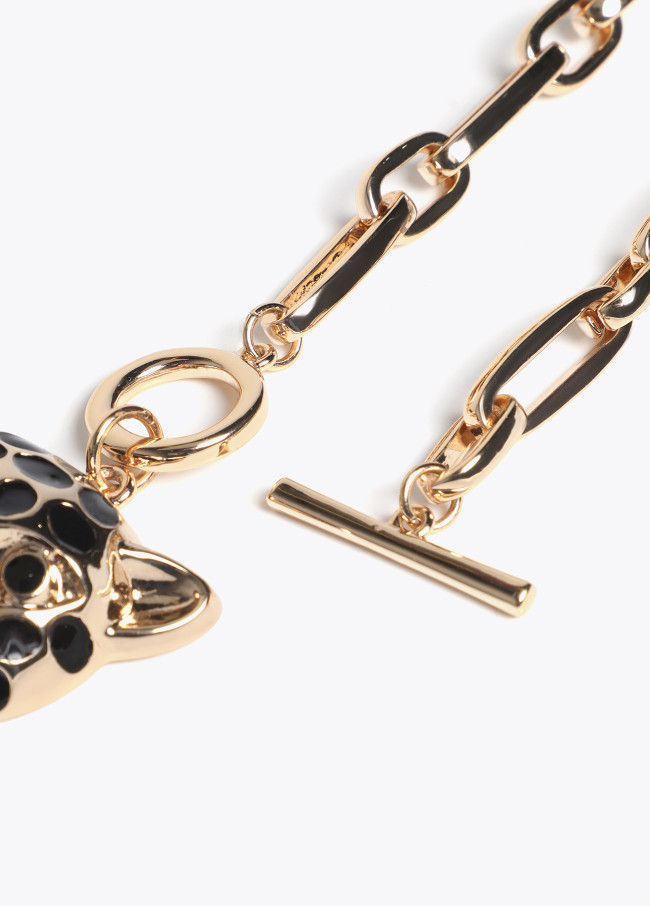 Leopard Head Front Closure Chain Necklace