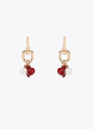 Pendiente con charms corazón
