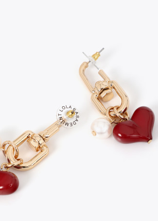 Ohrring mit Herz-Charms