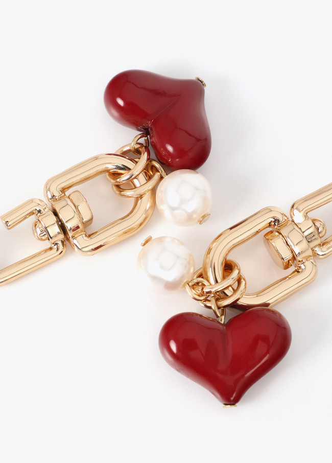 Ohrring mit Herz-Charms
