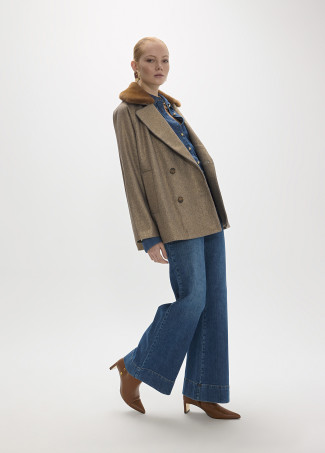 Cappotto Corto a Spina Oro