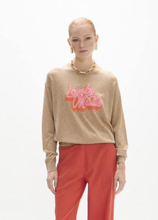 Intarsia Text Sweater