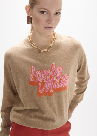 Intarsia Text Sweater