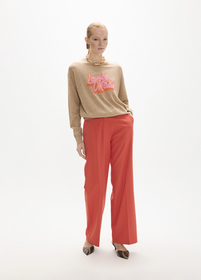 Intarsia Text Sweater
