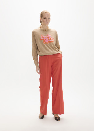 Pull à texte intarsia