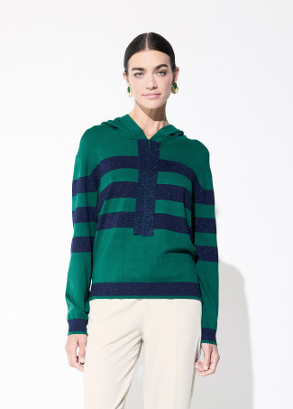 Gestreifter Hoodie-Pullover