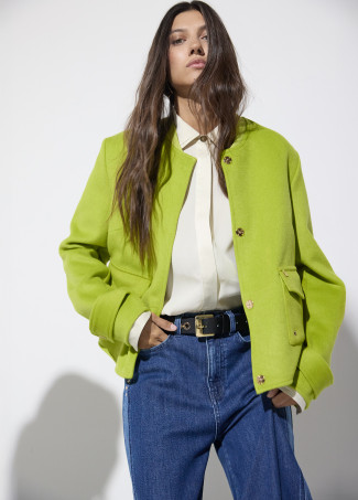 Short Reversible Jacket with Eyelets