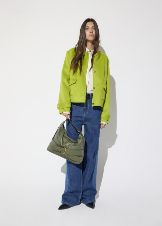 Short Reversible Jacket with Eyelets