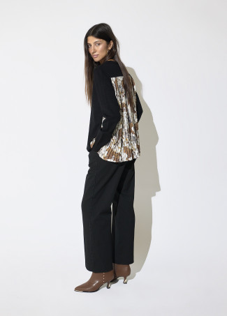 Pleated Back Leopard Sweater