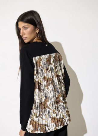 Pleated Back Leopard Sweater