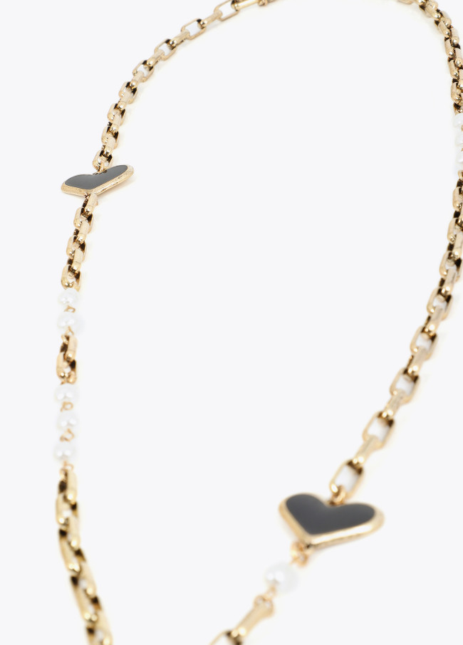 Collar largo con colgante corazón