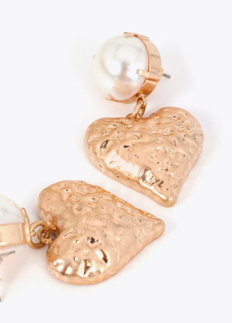 Orecchino cuore con perla
