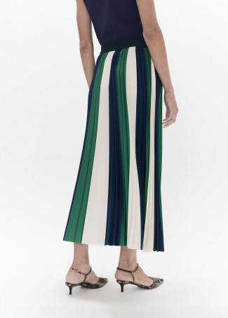 Falda midi plisada tricolor