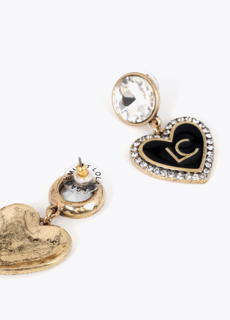 Pendientes brillantes con corazón