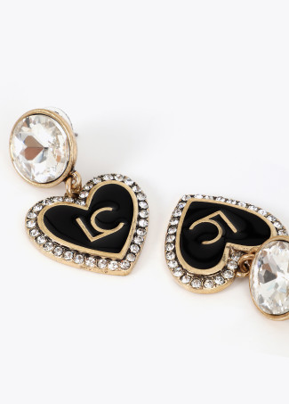 Pendientes brillantes con corazón