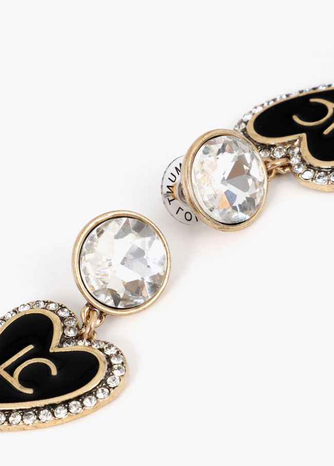 Pendientes brillantes con corazón