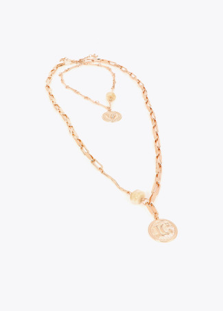 Collar doble largo monedas