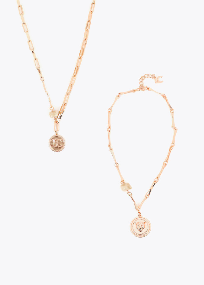 Collar doble largo monedas