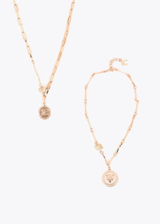 Collar doble largo monedas