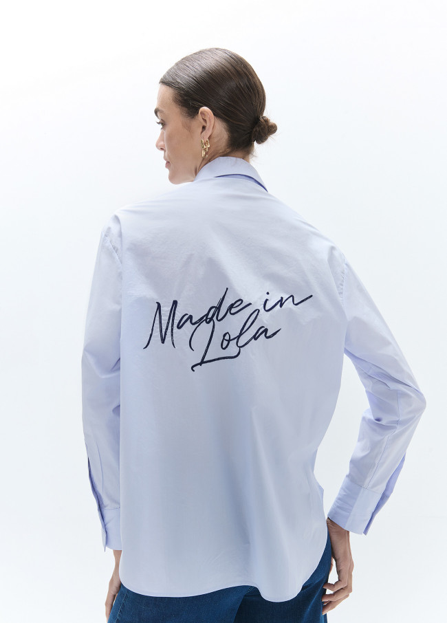 Poplin Shirt with Details and Patches