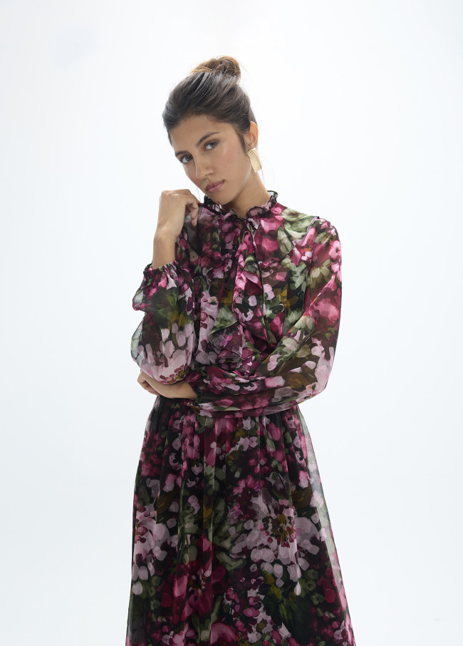 Abito in Georgette Stampato
